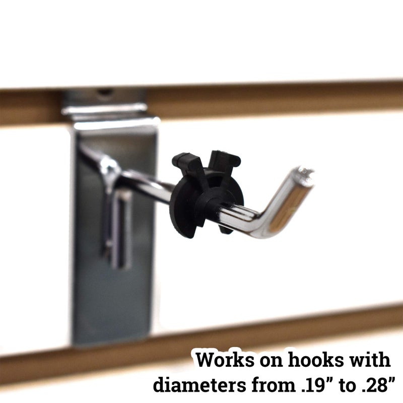 Store Fixtures Direct Black Peg Hook Stoppers, Squeeze & Pinch Inventory Control Clips to Help Keep Merchandise on Hooks, 1000 Pack - Image 2